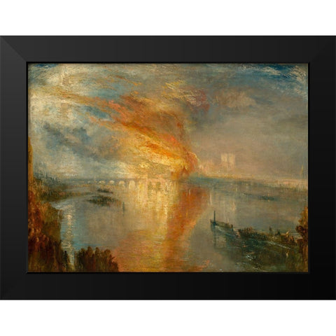 The Burning of the Houses of Lords and Commons 16 October 1834 Black Modern Wood Framed Art Print by Turner, Joseph Mallord William