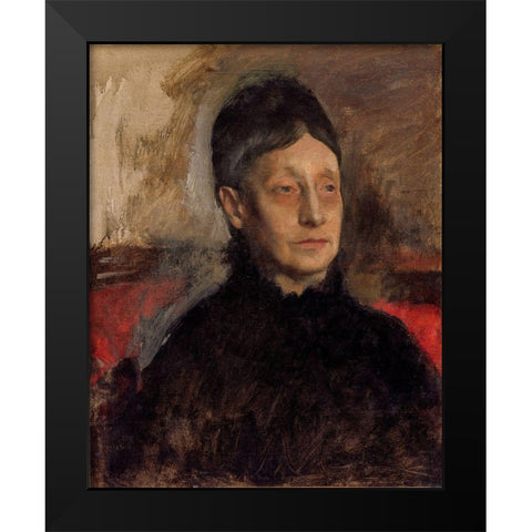 Stefanina Primicile Carafa, Marchioness of Cicerale and Duchess of Montejasi Black Modern Wood Framed Art Print by Degas, Edgar