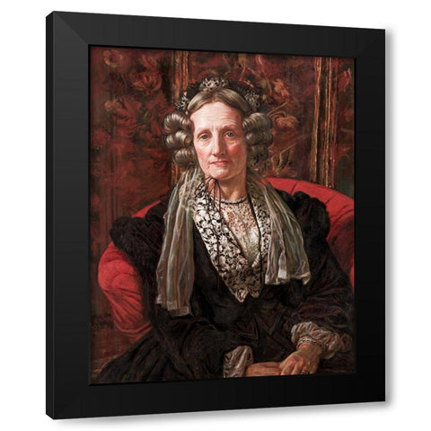 Mrs. George Waugh Black Modern Wood Framed Art Print by Hunt, William Holman