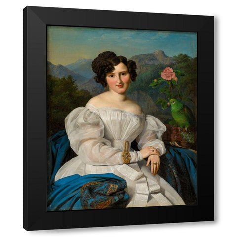 Countess Szechenyi Black Modern Wood Framed Art Print by Waldmuller, Ferdinand Georg