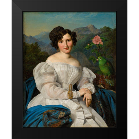 Countess Szechenyi Black Modern Wood Framed Art Print by Waldmuller, Ferdinand Georg