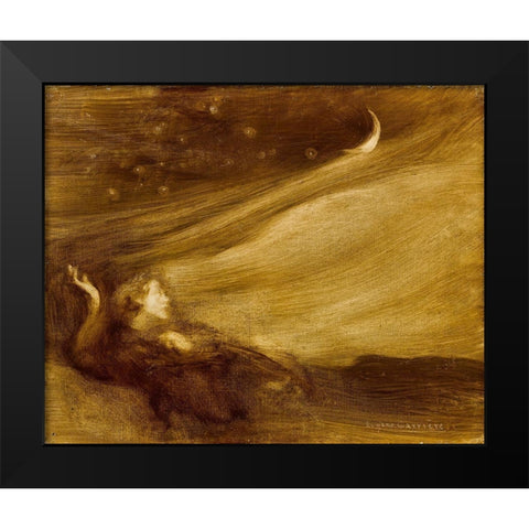 The Contemplator Black Modern Wood Framed Art Print by Carriere, Eugene