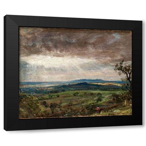 Hampstead Heath, Looking Toward Harrow Black Modern Wood Framed Art Print by Constable, John
