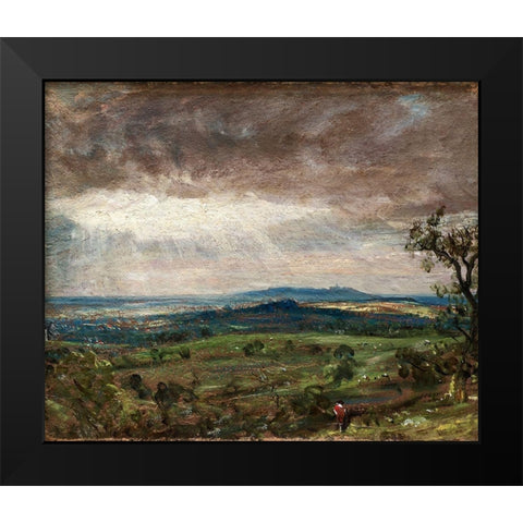 Hampstead Heath, Looking Toward Harrow Black Modern Wood Framed Art Print by Constable, John