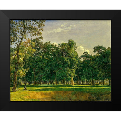 Prater Landscape Black Modern Wood Framed Art Print by Waldmuller, Ferdinand Georg