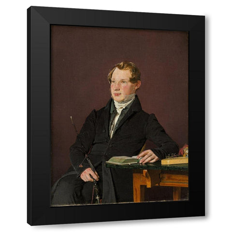 Dr. Johann Henning Kjetil Hjardemaal Black Modern Wood Framed Art Print by Kobke, Christen