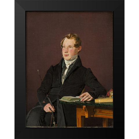 Dr. Johann Henning Kjetil Hjardemaal Black Modern Wood Framed Art Print by Kobke, Christen