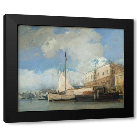 The Doges Palace, Venice Black Modern Wood Framed Art Print by Bonington, Richard Parkes