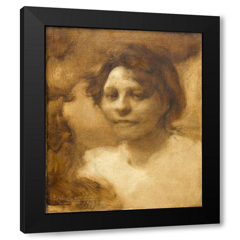Madame Case Black Modern Wood Framed Art Print by Carriere, Eugene