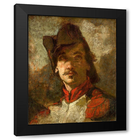 A Volunteer of 1792 Black Modern Wood Framed Art Print by Couture, Thomas