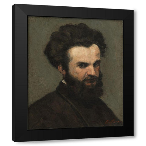 Self-Portrait Black Modern Wood Framed Art Print by Guillaumin, Armand
