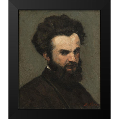 Self-Portrait Black Modern Wood Framed Art Print by Guillaumin, Armand