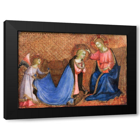 Coronation of the Virgin Black Modern Wood Framed Art Print by Angelico, Fra