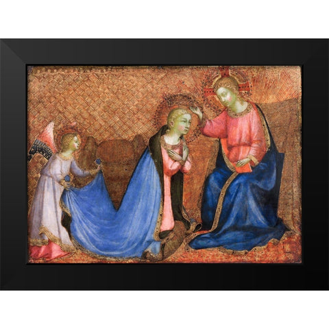 Coronation of the Virgin Black Modern Wood Framed Art Print by Angelico, Fra