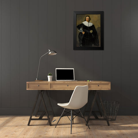 Portrait of Tieleman Roosterman Black Modern Wood Framed Art Print by Hals, Frans