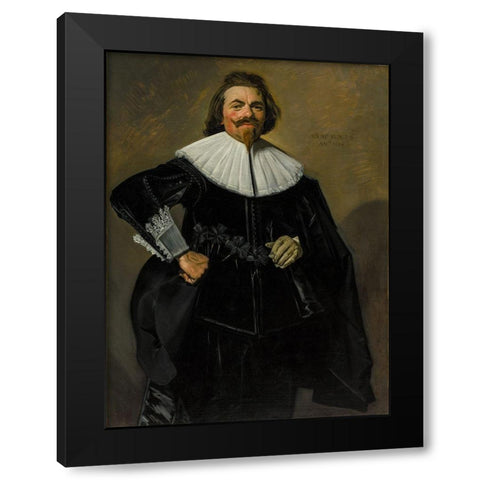 Portrait of Tieleman Roosterman Black Modern Wood Framed Art Print with Double Matting by Hals, Frans