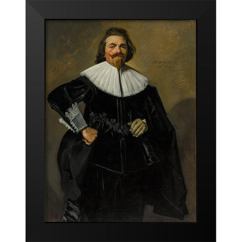 Portrait of Tieleman Roosterman Black Modern Wood Framed Art Print by Hals, Frans