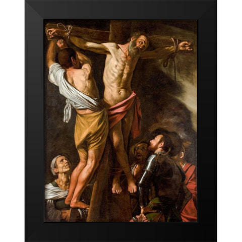 The Crucifixion of Saint Andrew Black Modern Wood Framed Art Print by Caravaggio