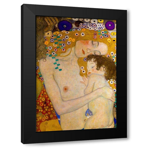 Die Drei Lebensalter Black Modern Wood Framed Art Print by Klimt, Gustav