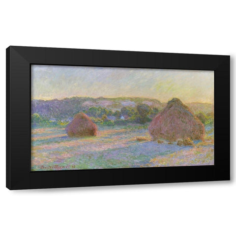 Stacks of Wheat End of Summer 1890 Black Modern Wood Framed Art Print by Monet, Claude