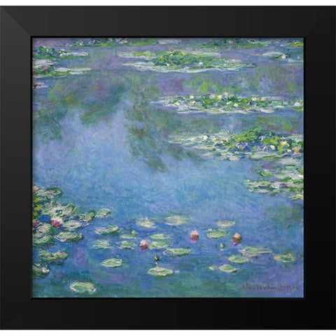 Water Lilies 1906 Black Modern Wood Framed Art Print by Monet, Claude