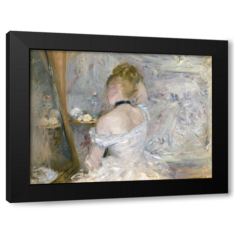 Woman at Her Toilette Black Modern Wood Framed Art Print with Double Matting by Morisot, Berthe