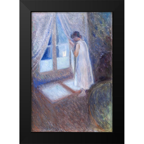 The Girl by the Window 1893 Black Modern Wood Framed Art Print by Munch, Edvard