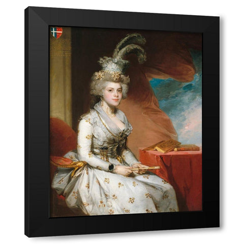 Matilda Stoughton de Jaudenes 1794 Black Modern Wood Framed Art Print with Double Matting by Stuart, Gilbert