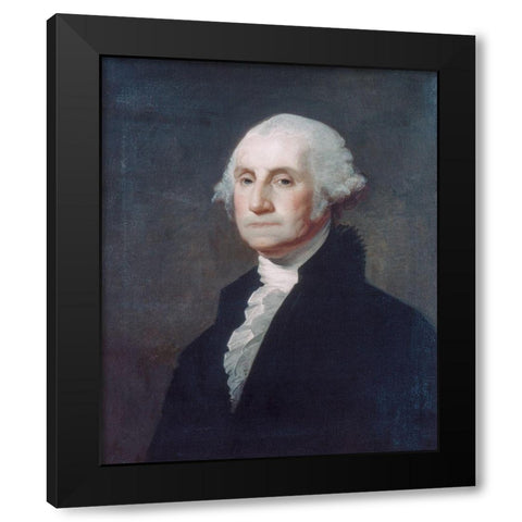 George Washington 1803 Black Modern Wood Framed Art Print with Double Matting by Stuart, Gilbert