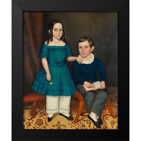 John and Louisa Stock 1845 Black Modern Wood Framed Art Print by Joseph Whiting StockÂ