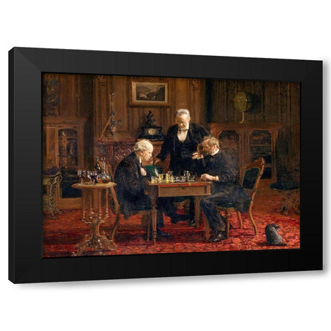 The Chess Players 1876 Black Modern Wood Framed Art Print by Eakins, Thomas