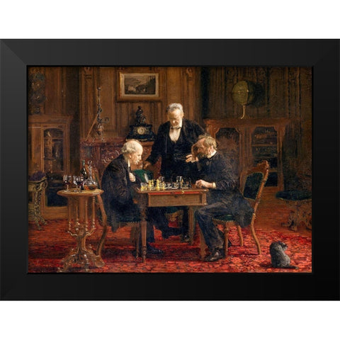 The Chess Players 1876 Black Modern Wood Framed Art Print by Eakins, Thomas