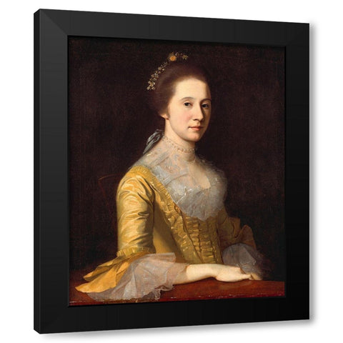 Margaret Strachan (Mrs. Thomas Harwood) Black Modern Wood Framed Art Print with Double Matting by Peale, Charles Willson