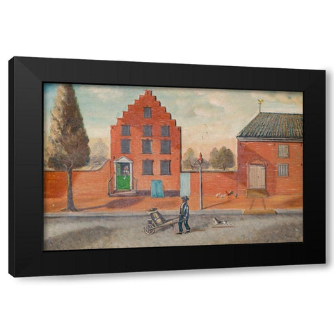 Buttermilk Pedlar Black Modern Wood Framed Art Print by Chappel, William P.