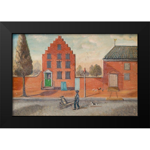 Buttermilk Pedlar Black Modern Wood Framed Art Print by Chappel, William P.