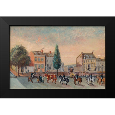 Bulls Head Tavern Black Modern Wood Framed Art Print by Chappel, William P.