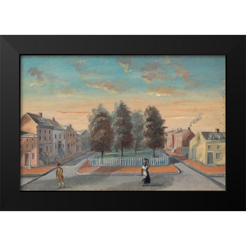 Baked Pears in Duane Park Black Modern Wood Framed Art Print by Chappel, William P.