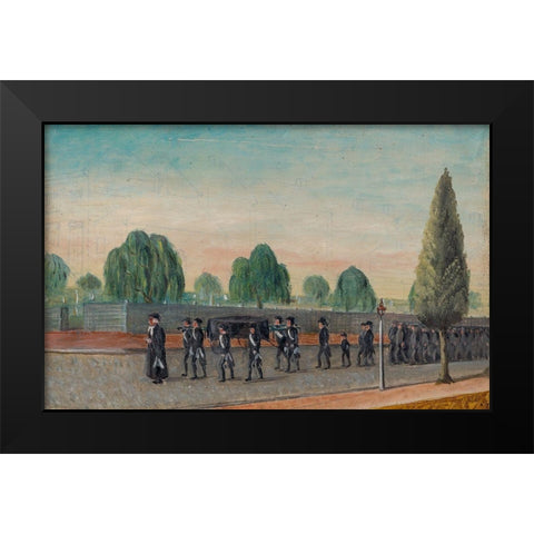 Adult Funeral Procession Black Modern Wood Framed Art Print by Chappel, William P.