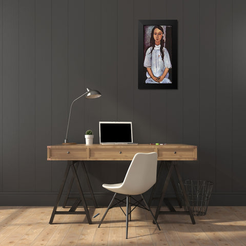 Alice Black Modern Wood Framed Art Print by Modigliani, Amedeo