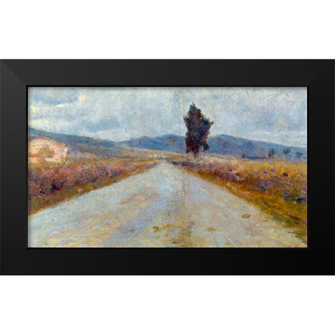 Number 18 Black Modern Wood Framed Art Print by Modigliani, Amedeo