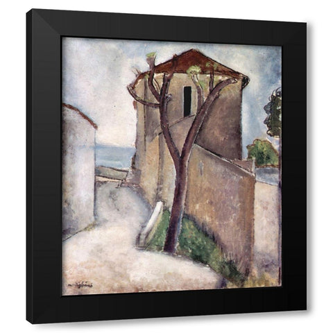 Number 3 Black Modern Wood Framed Art Print with Double Matting by Modigliani, Amedeo