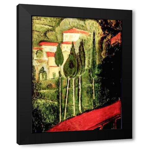 Number 15 Black Modern Wood Framed Art Print by Modigliani, Amedeo