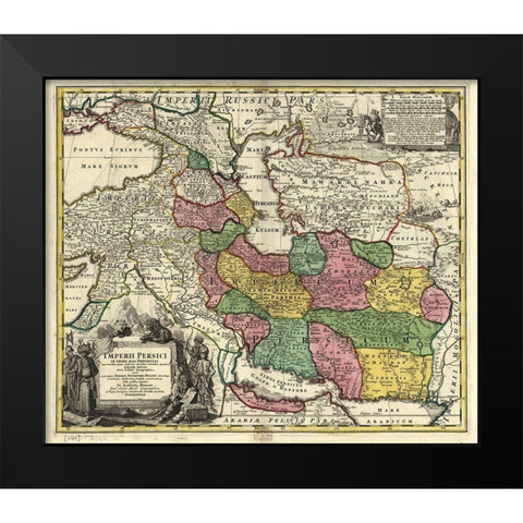 Persia in the 18th Century Black Modern Wood Framed Art Print by Vintage Maps