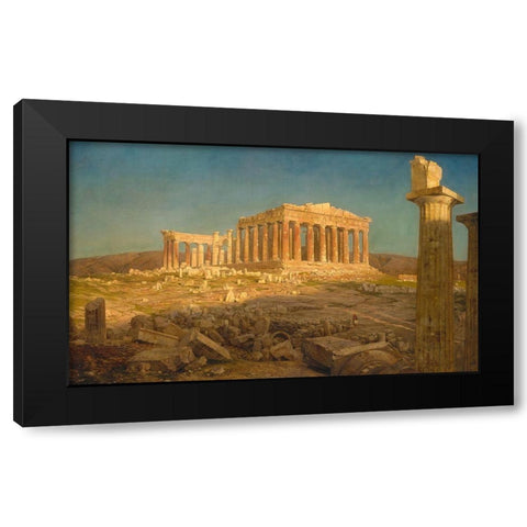 The Parthenon Black Modern Wood Framed Art Print with Double Matting by Church, Frederic Edwin
