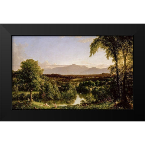 View on the Catskill—Early Autumn Black Modern Wood Framed Art Print by Cole, Thomas