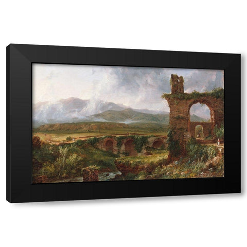 A View near Tivoli (Morning) Black Modern Wood Framed Art Print by Cole, Thomas