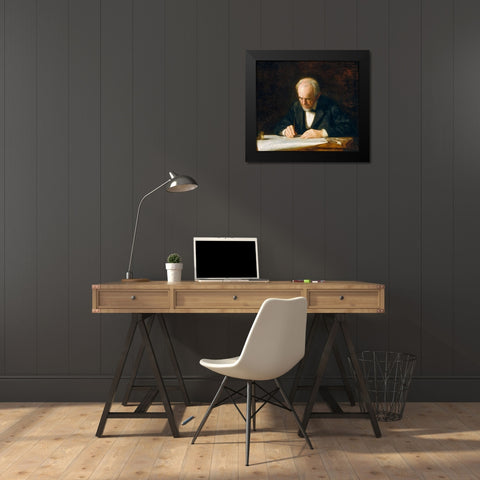 The Writing Master Black Modern Wood Framed Art Print by Eakins, Thomas