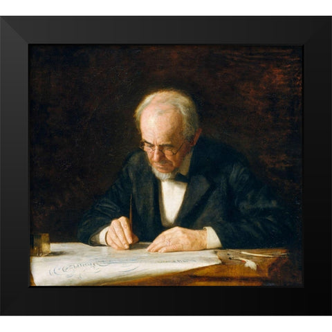 The Writing Master Black Modern Wood Framed Art Print by Eakins, Thomas