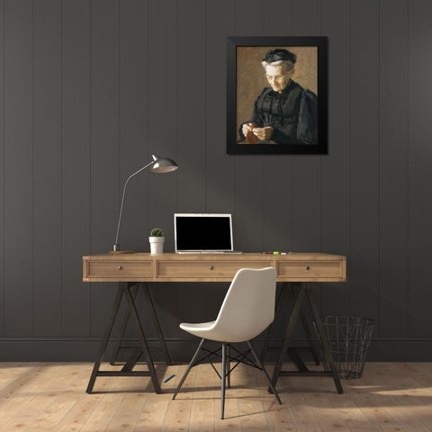 Mrs. Mary Arthur Black Modern Wood Framed Art Print by Eakins, Thomas