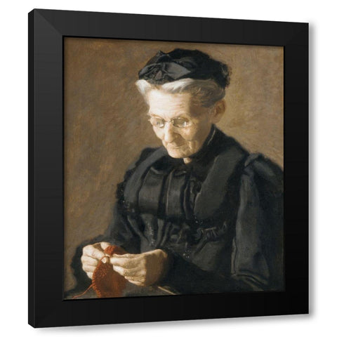 Mrs. Mary Arthur Black Modern Wood Framed Art Print with Double Matting by Eakins, Thomas